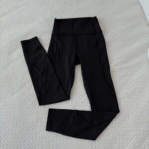 LULULEMON WUNDER UNDER SMOOTHCOVER 25" BLACK SIZE 2